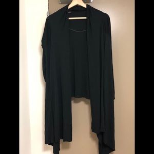 Black Long Sleeve Open In Front Black Throw On